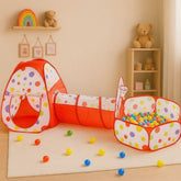 3-in-1 Pop-Up Tunnel Tent Set – Playhouse, Crawl Tunnel & Ball Pit 🎪🌈✨
