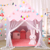 Little Princess Play Tent House With Fairy Lights – Cozy Indoor Castle for Kids 👑🏰✨