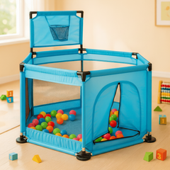 Hexagon Kids Playpen Tent with 30 Balls â Safe Indoor Ball Pit Play Area ðŠâĻ