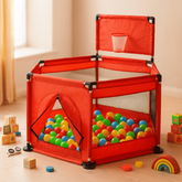 Hexagon Kids Playpen Tent with 30 Balls – Safe Indoor Ball Pit Play Area 🎪✨
