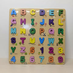 Wooden Alphabet & Number Puzzle Board for Toddlers | ABC & 123 Learning Toy
