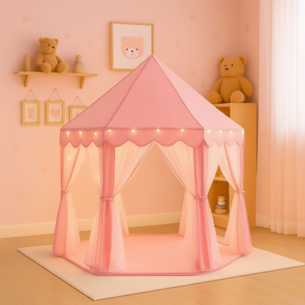 Castle Shaped Cute Princess Tent House – Royal Play Castle for Kids 👑🏰✨