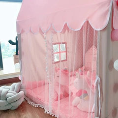 Little Princess Play Tent House With Fairy Lights – Cozy Indoor Castle for Kids 👑🏰✨