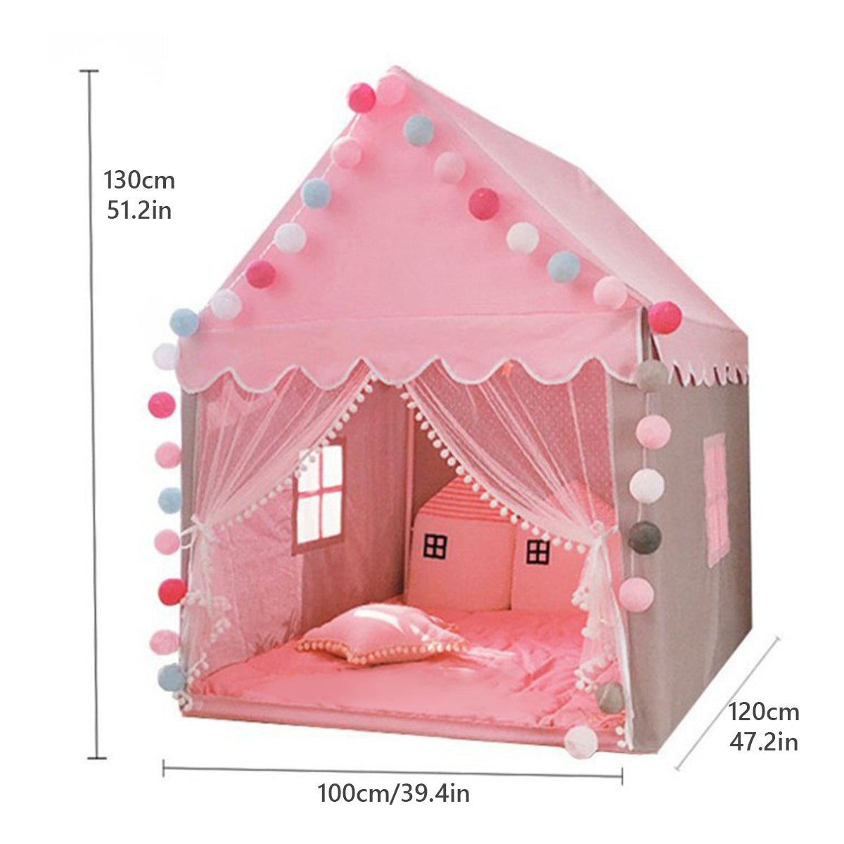 Little Princess Play Tent House With Fairy Lights – Cozy Indoor Castle for Kids 👑🏰✨