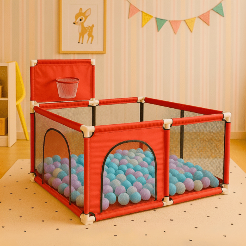 Durable Premium Play Tent with 30 Ball Pit & Metal Rods – Portable Playhouse Adventure Set 🏕️🎪✨