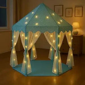 Princess Tent House with Fairy Lights – Royal Play Castle for Kids